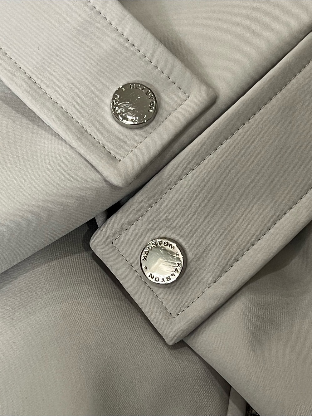 Halston Trench Coat Light Grey Size Large - Picture 12 of 16